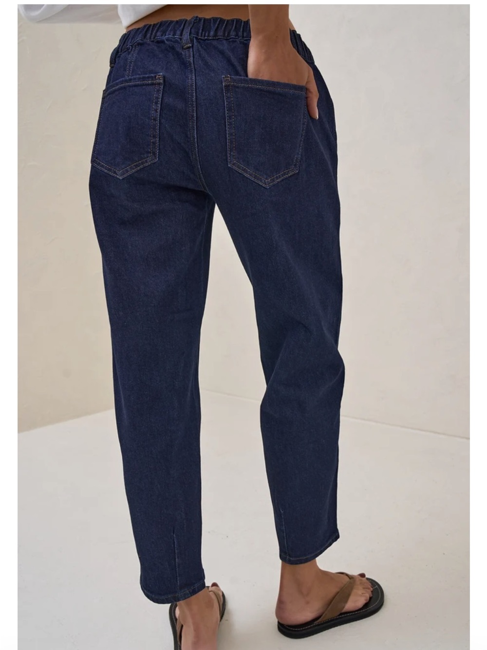 BAE. BEND THE RULES BARREL JEANS-INDIGO BLUE SIZE LARGE NWOT MATERNITY